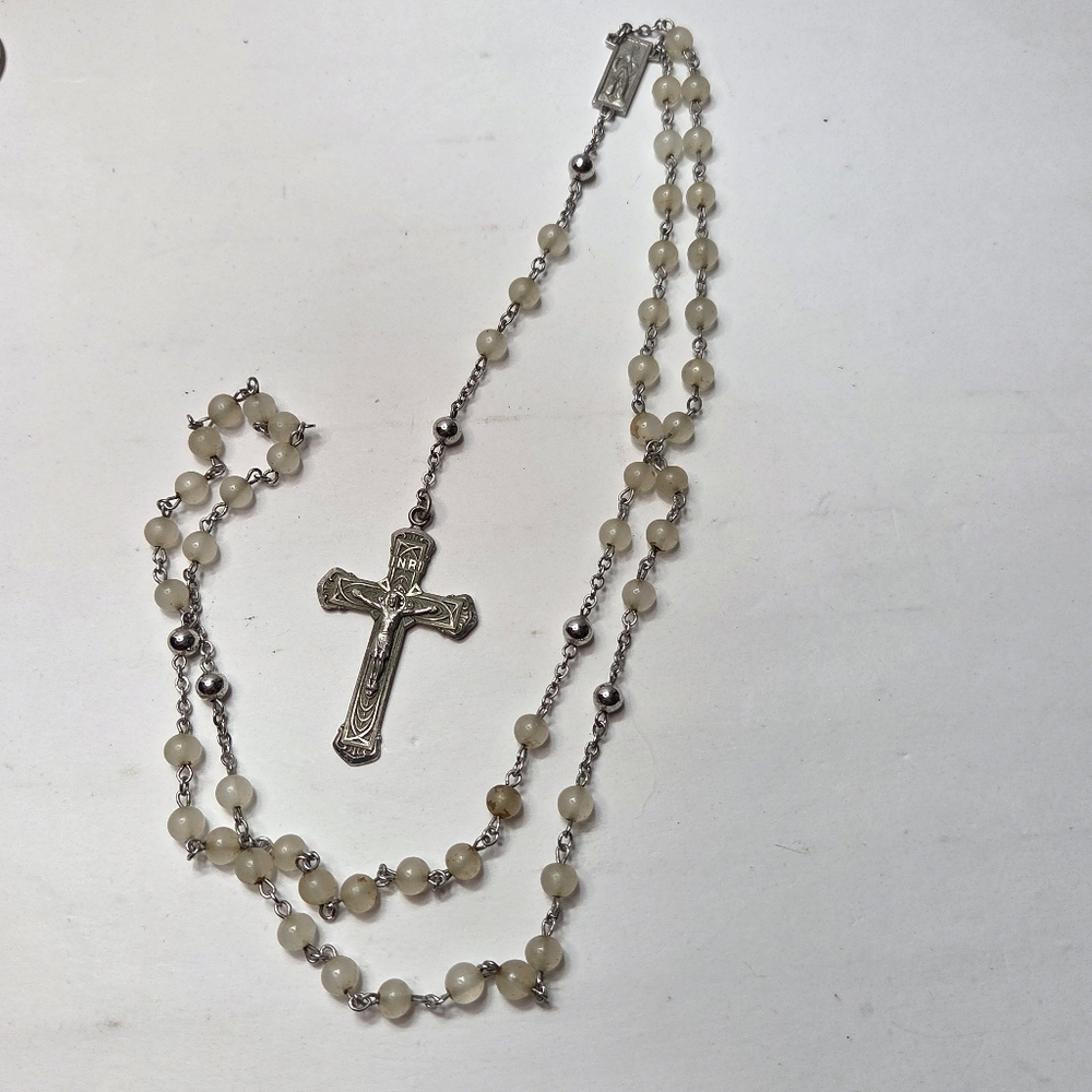italian sterling silver vtg antique rosary marked grenci sterling religious pray